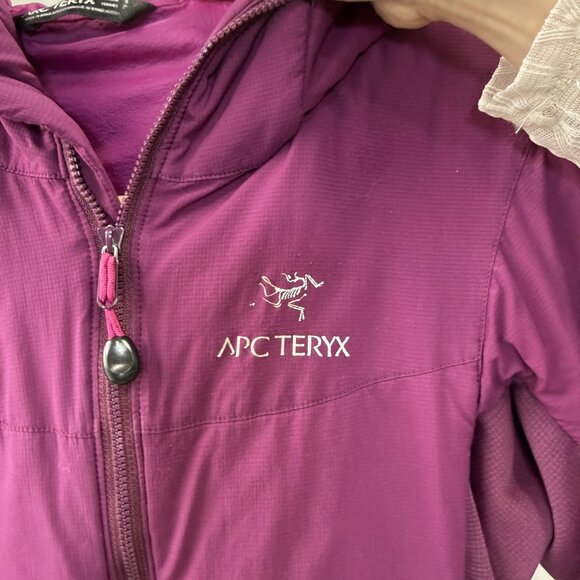 Arc'teryx Jacket Womens Small Purple Hooded Insulated Full Zip Fleece Hiking - Picture 3 of 15